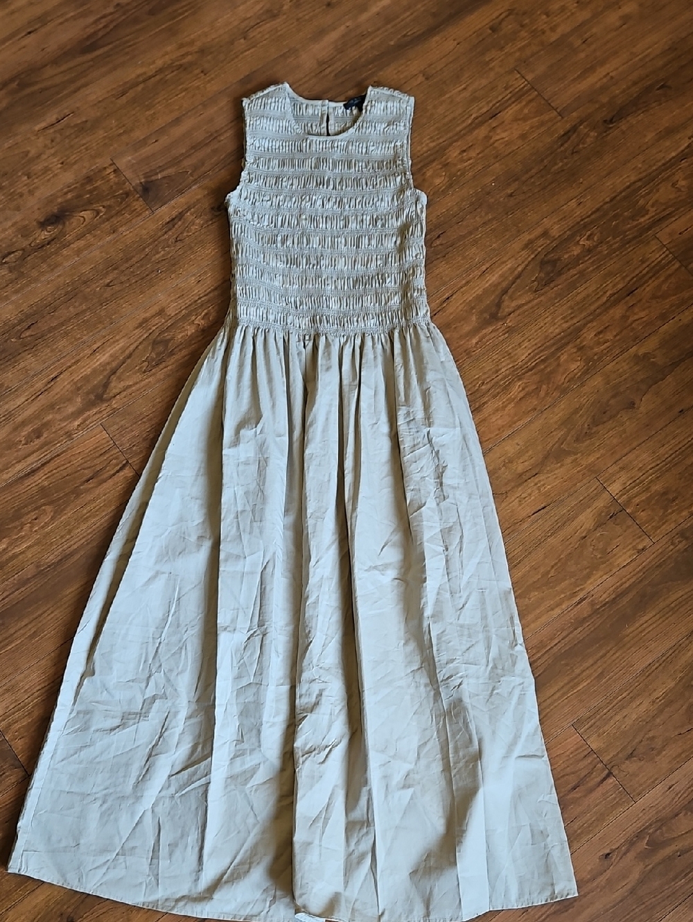 rag & bone Girls' Sleeveless Smocked Maxi Dress - Beige - Picture 2 of 6